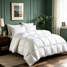 Serta Goose Feathers Down Fiber Comforter King Size Duvet Insert King, White picture