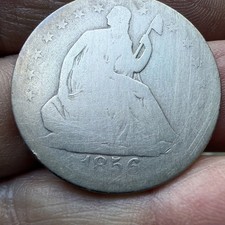 1856 Seated Liberty Silver Half Dollar Nice Honest Coin Well Worn AG-G Good Date picture