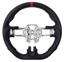 REVESOL Hydro-Dip Carbon Fiber Black Steering Wheel for 2018-2023 FORD MUSTANG picture