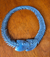 D MOLINA TAXCO 1970 Articulated Fish Necklace        .925 Sterling Silver 178 gr picture