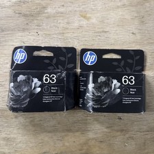 Lot of 2 HP 63 F6U62AN Black Ink Cartridge Genuine 2027 picture