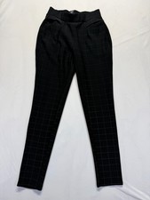 Indero Leggings Womens Small Medium Black Windowpane Dressy Pants Skinny Fit picture