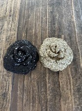 Chanel Gold And Black Glitter Camelia Sticker - perfect for gift wrap (set of 2) picture