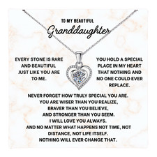 Every Stone Is Rare Gift for Granddaughter Lumen Heart Necklace Message Card picture