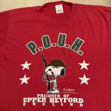 Rare vintage 1975  US Military deployment souvenir Tshirt England Snoopy Peanuts picture