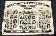 1919/1920 Vintage Brunswick World Famous Billiard Players Poster Original Rare picture