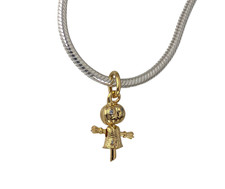New 100% Authentic PANDORA 14k Gold Pumpkin Head Scarecrow Dangle Charm764770C01 picture