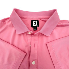 Men's FootJoy Stretch Lisle Pin Stripe Self Collar - Pink Azalea White Navy picture