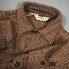VTG USA Woolrich Heavy Twill Wool Men Shirt M 2 Pocket Overshirt Shacket Cabin picture