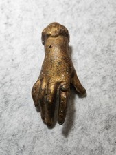 ANTIQUE VICTORIAN CAST IRON HAND SCUPLTURE PAPERWEIGHT picture