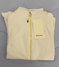 lululemon Women's White Full-Zip Track Jacket w/ Zipped Pockets Size 4 picture