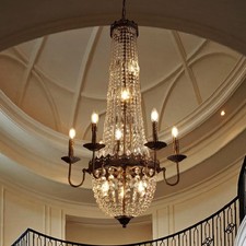 Crystal Chandelier,12-Light Vintage,25’’ Long Road French Farmhouse,French Empir picture