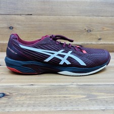Mens 14 Asics Solution Speed FF 2 Tennis Pickleball Gym Shoes Burgundy Red White picture