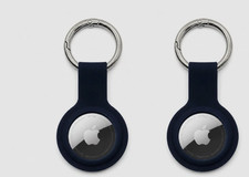 2 pieces Black Air Tag Silicone Fitted Keychain Holder Case for Apple Air tag picture