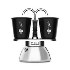 Bialetti Mini Express Induction Moka Pot Espresso Gift Set 2 Cup Italy Art picture