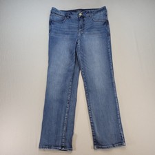 Maurices Everflex Jeans Women 14 Short Blue Mid Rise Straight Leg Stretch picture