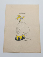 Ludwig Bemelmans Drawing on paper (Handmade) signed and stamped mixed media. picture