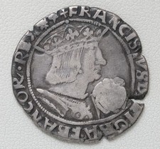 1515-1547 France King Francois I Silver AR 1/2 Teston Coin Lyon Mint /M36 picture