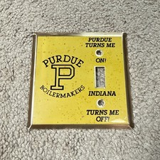 Vintage Purdue Boilermakers Light Switch Plate Purdue Turns Me On Indiana Metal picture
