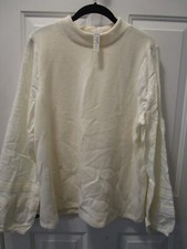 MADEWELL ANTIQUE CREAM MOCKNECK L/S PEASANT BALLOON SLEEVE TOP SIZE XL  NEW picture