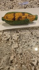 Antique William Foust & Sons Distillery Ceramic Corn Whiskey Flask Green Husk picture