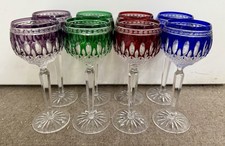 Waterford Clarendon Multi Colored Hock Wine Glasses.  Selling as Set of 8 Unused picture