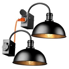 Bdrofn 2-Pack Outdoor Wall Sconces, Exterior Farmhouse Gooseneck Barn Light, picture