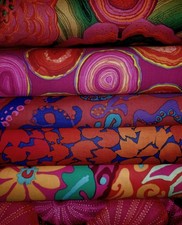 OOP Kaffe Fasset Collective for Free Spirit Fabric. Reds & Warm colors. BTY picture