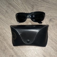 VINTAGE RB 4089 601/58 3P RAY-BAN CRYSTAL BLACK EBONY BALORAMA WRAP SUNGLASSES picture