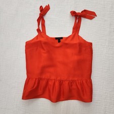 J.Crew Orange Silk Tie Shoulder Peplum Camisole Top, Womens Size 8, fall, trend picture