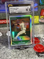 2007 Bowman Chrome Tim Lincecum #217 Refractor Rookie RC CGC 9.5 MINT+ The Freak picture