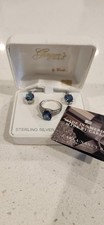 Carla Nancy B Sterling Silver Mystic Topaz Ring & Earring Set NWT Ginger's Box picture