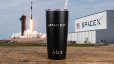 SPACEX TUMBLER, PERSONALIZED LASER ENGRAVED STAINLESS STEEL picture