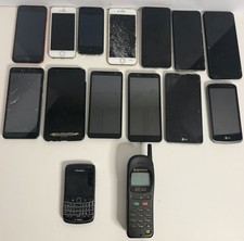 Cell Phones Lot Of 15 Phone Apple Smart Samsung Blackberry LG Broken Parts Only  picture