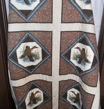 Vtg Handmade Quilt Lot of 2 Twin Boys Bedspread Duck Cabin Camp Cottage 87 x 45 picture