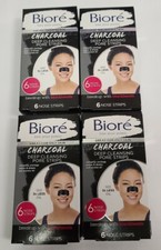 Biore Charcoal Deep Cleansing Pore Strips.(LOT OF 4 BOXES)(24 NOSE STRIPS TOTAL) picture