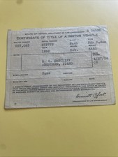 Certificate Of Title 1926 Nash FDR Sedan Reb (#6) picture