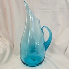 VTG Blenko Blown Glass Pitcher 939 P Winslow Anderson Rare Aqua MCM Beautiful picture