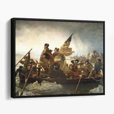 Washington Crossing The Delaware Painting America History Canvas Print Wall Art picture