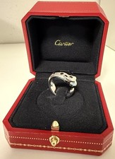 Cartier 18K White Gold Tsavorite Band Ring Size 8 w/ Box & Certificate picture