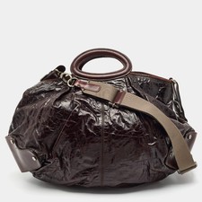 Marni Balloon Dark Brown Patent Leather Hobo picture