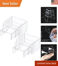 Durable Clear Acrylic Display Risers - 2 Sets with 3 Sizes for Elegant Displays picture