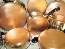 VINTAGE REVERE WARE LOT PANS, POTS DUTCH OVEN, STEAMER, DUTCH OVEN LIDS, EUC picture