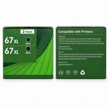 67XL Black Ink Cartridge 2-Pack Compatible with HP DeskJet ENVY Printers picture