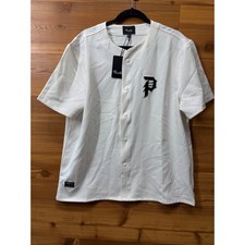 Primitive Skateboarding Mens Baseball Jersey Off White Logo TB20042 Medium NWT picture