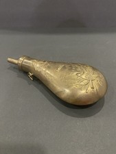 Vtg US Military Black Powder Flask Peace Eagle Handshake Shield Civil War Repro picture