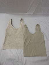 (2) Zenana L/XL Women’s Padded Ribbed Tank Tops picture