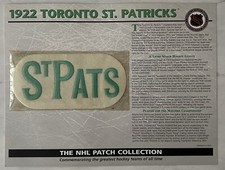 1922 Toronto St Patricks St Pats NHL Hockey Willabee & Ward Patch w Card picture