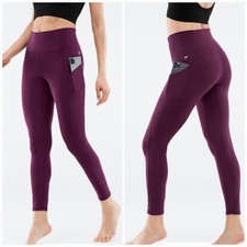 Fabletics Pureluxe Oasis High Waisted Tight Leggings Pockets Purple Medium picture