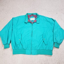 VTG Saddlebred Harrington Jacket Men 2XB Big & Tall Green Bi-Swing Chin Strap picture